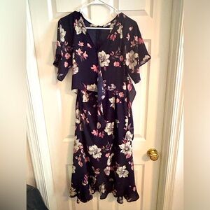 Dark Blue Floral Dress